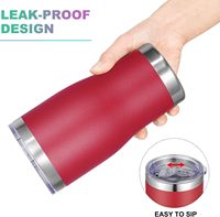 Gobelet isotherme en acier inoxydable incurvé, anti-fuite, avec couvercle coulissant, pour voiture, bureau, extérieur, camping, boissons