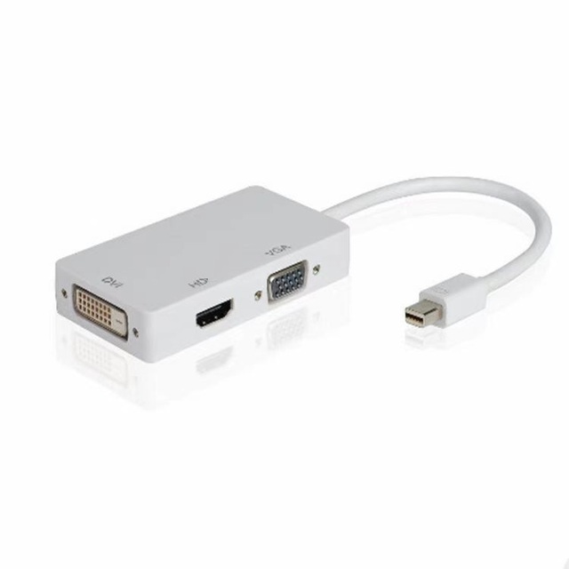 MiniDP to /VGA/DVI Three-in-One Gold Plated PVC 0.15m Patch Cord for TV Display Projection 4K
