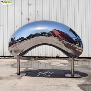 Beroemde Spiegel Gepolijst Wolkenpoort Kunst Standbeeld Roestvrij Staal Bonen Sculptuur - Product Image 1