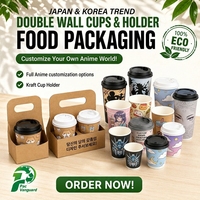 Gobelet en papier ondulé compostable avec revêtement aqueux pour conférences et réunions de bureau, avec impression à l'encre alimentaire
