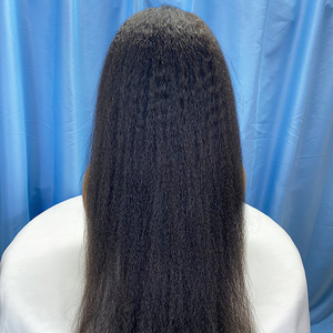 Cheveux humains crépus bouclés de couleur naturelle perruque sans colle vendeurs 12A cheveux vierges 13x4 180% densité longues perruques cheveux humains dentelle frontale - Product Image 2