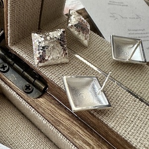 Pendientes Cuadrados Geométricos de Plata de Ley S925, Estilo Retro Coreano, Efecto Hielo Triturado, Joyería de Moda con Personalidad, Venta al por Mayor - Product Image 2