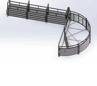 Nouveau bacs de calfeutrage et de compression pour bovins de 6 pieds avec clôture rotative, cadre en acier, service de modélisation 3D écologique
