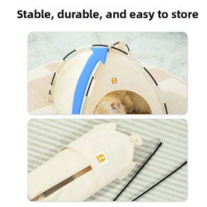 <span class=keywords><strong>Lit</strong></span> de tente pliable <span class=keywords><strong>pour</strong></span> animaux de compagnie, <span class=keywords><strong>pour</strong></span> chats et chiens, adapté à toutes les saisons. Livré avec un tapis respirant d'été <span class=keywords><strong>pour</strong></span> petits chats et chiens. - Product Image 5