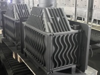 Insert de foyer d'angle en fonte pour poêle à bois avec double vitrage pour chauffage domestique