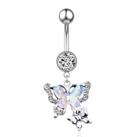 Anneaux de nombril populaires et très vendus, bijoux de nombril en forme de lune, de planète, de papillon, anneaux de nombril en acier inoxydable