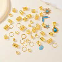 Bestseller 45-teiliges Bohemian Dreadlock Haarring-Set Legierung Farbige Schmetterling-Perlen-Charms Zopf-Haaraccessoires