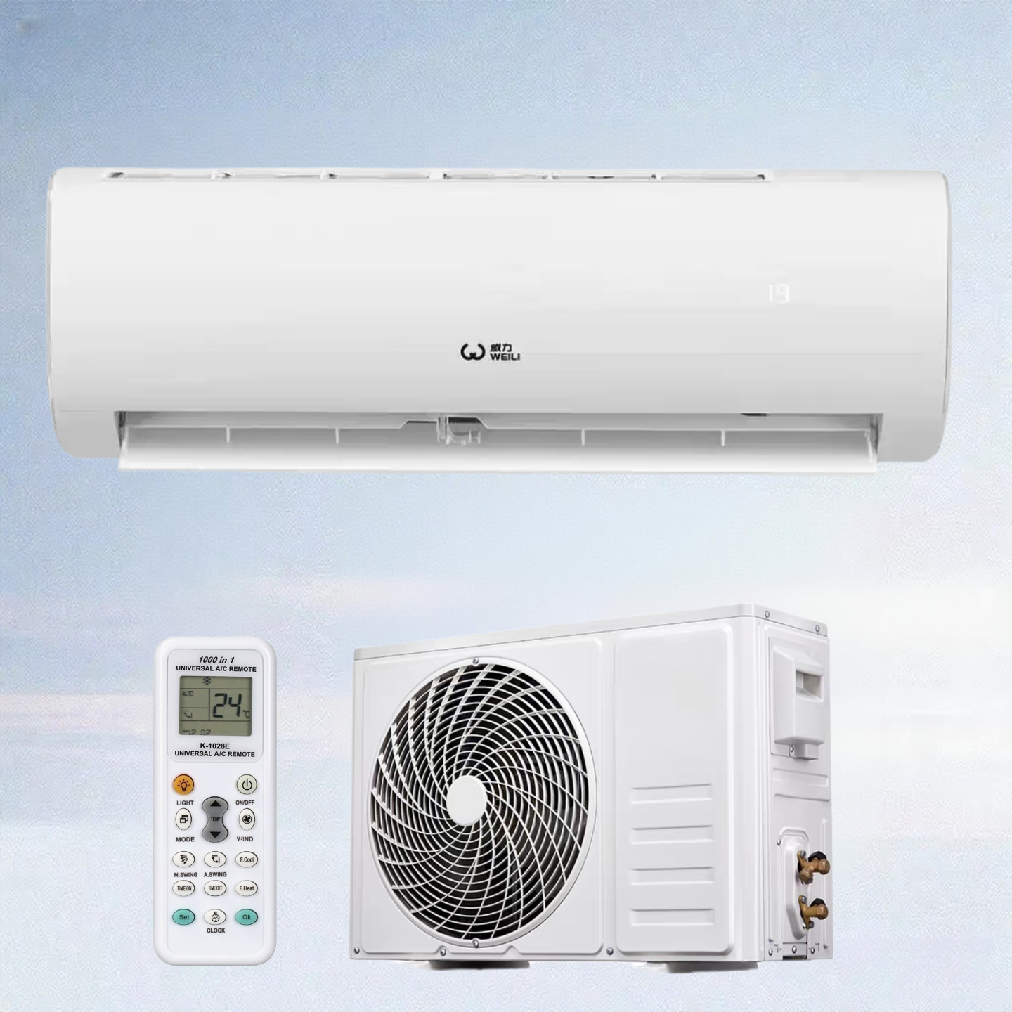 1HP (9000btu) мини-электрический кондиционер на крючке с низким звуком для бытовой холодильной техники прочный пластиковый контейнер