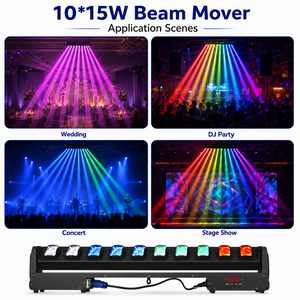 10x15W RGBW 4in1 <b>LED</b> Beam Moving Head Light for Concert, Stage, and Party Use - Product Image 6