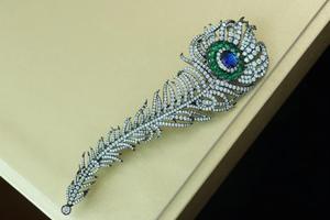 เข็มกลัดขนนกยูงเงินแท้หรูหรา ประดับเพชรซิคอน สำหรับงานหมั้น งานแต่งงาน ของขวัญสำหรับสุภาพสตรี - Product Image 4