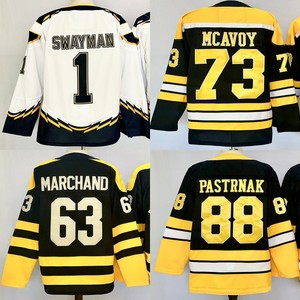 Camisetas de Hockey Cosidas para Hombre, Brad Marchand, Jeremy Swayman, <span class=keywords><strong>Charlie</strong></span> McAvoy, David Pastrnak, Pavel Zacha - Product Image 1