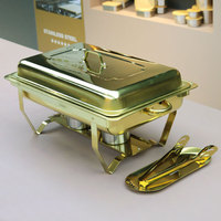 Réchaud de buffet pliable en acier inoxydable économique et grand, fournitures hôtelières, équipement de restauration, plats chauds de buffet avec bac à nourriture