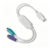 Cable de Extensión Adaptador USB a Doble PS/2 para Teclado y Ratón con Conductores de Cobre