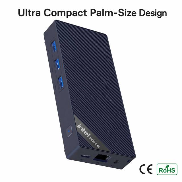 Zkmagic N150 Mini PC Stick 12GB LPDDR5 for Digital Signage & Kiosk 1000M LAN Silent Active Cooling Business Mini Computer Stick