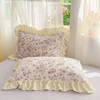Parure de lit en velours de lait polyester, motif floral coréen évidé et sculpté, 4 pièces, housse de couette d'hiver en polyester