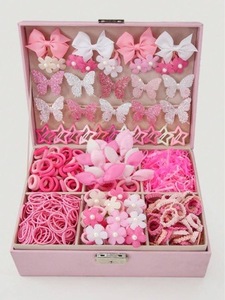 Combinaisons multiples de pinces à cheveux et d'élastiques à cheveux, série rose, style mignon et doux, accessoires pour cheveux de fille, bijoux de mode en gros - Product Image 3