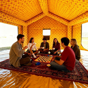 Tente Juma <span class=keywords><strong>arabe</strong></span> Oxford 3x3m, quatre saisons, ouverture automatique rapide, Majlis privé pour 6-8 personnes, une chambre, salon, désert - Product Image 2