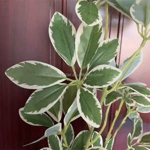 E-449 artificiali Schefflera verde ombrello di plastica verde piante foglie brevi rami verdi piante artificiali Schefflera - Product Image 3