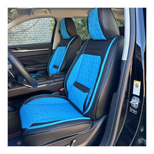 Housses de siège auto universelles en cuir écologique bleu, durables, sportives et luxueuses, pour 90% des berlines et SUV 5 places, protection contre le café - Product Image 1