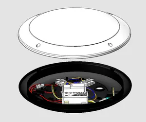 Lámpara led redonda para escaleras, luz de techo con sensor de movimiento para exteriores, ip65 k10, 9 combinaciones de iluminación, 5 años de garantía