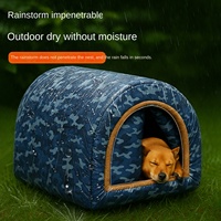 Grand chenil extérieur pour animaux de compagnie avec rideau de porte amovible et lavable pour chats Cage pour animaux de compagnie dans un emballage en carton