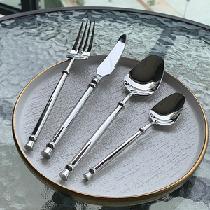 Juego de Cubiertos de Acero Inoxidable con Decoración de Cuentas, Cuchillo, Tenedor, Cuchara, Cuchara de Té, Pulido Espejo, para Hogar, Banquete, Restaurante, <span class=keywords><strong>Cena</strong></span> - Product Image 4