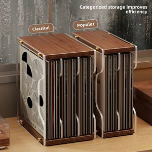 Étagère de rangement pour disques vinyles en acrylique de grande taille, étagère de rangement pour <span class=keywords><strong>CD</strong></span>, armoire de rangement pour disques compartimentée de bureau - Product Image 2