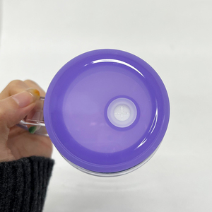 Magazzino USA, Tazze da Viaggio in Plastica Acrilica Trasparente Pre-Forate da 12oz e 16oz, Stile Globo di Neve, con Manico e Tappo in Silicone - Product Image 4