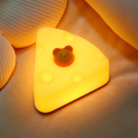 Veilleuse en silicone BD Cheese pour chambre d'enfant, lampe animale mignonne, veilleuse pour enfants, veilleuse personnalisée pour chambre à coucher