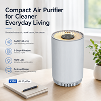 Purificateur d'air de bureau avec filtre HEPA, purificateur domestique, alimentation électrique, matériau plastique, prise EU/US, certifié EMC, portable