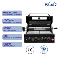 Parrilla de Barbacoa Profesional de Acero Inoxidable de 5 Quemadores para Exteriores, con Combustible LPG/NG, Kit de Asador y Luz LED, Venta al Por Mayor de Fábrica