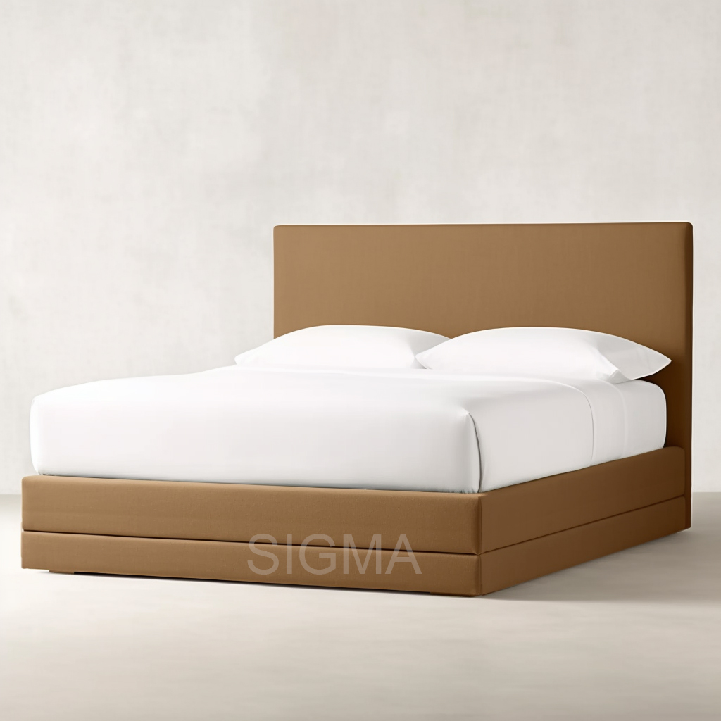 Simplicity Hotel Home Indoor Furniture bedroom king bed platform bed leather panel leather bed