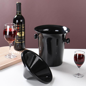 Secchio per Champagne sputacchetta degustazione di vini neri 4L botti di vino freddo secchiello per ghiaccio in plastica con imbuto - Product Image 3