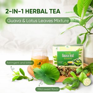 Tisane aux feuilles de goyave pour la perte de poids, mélange d'herbes séchées de qualité supérieure, boisson santé naturelle aux feuilles de lotus, 2g, 50 sachets de thé/boîte, Vietnam - Product Image 2