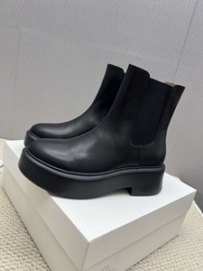 Stivaletti Chelsea con plateau grosso da donna, con elastico laterale, in pelle scamosciata, neri e marroni, scarpe invernali alla moda. - Product Image 2