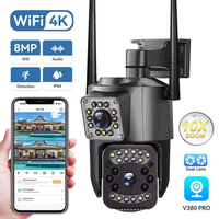 Nouvelle caméra WiFi double, vue à 360 degrés, caméra intelligente pour la maison avec vision nocturne couleur, surveillance professionnelle