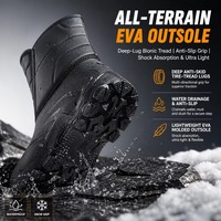 Bottes de travail d'hiver pour hommes en gros, à scratchs, doublées thermiquement, antidérapantes, réfléchissantes, imperméables, pour l'extérieur