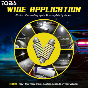 YOBIS Festoon C5W Led <span class=keywords><strong>Ampoule</strong></span> 6000K Lumière Blanche Super Lumineux Canbus Pour DE3175 DE3021 3022 Intérieur Dôme <span class=keywords><strong>Plaque</strong></span> D'<span class=keywords><strong>immatriculation</strong></span> Porte Lumières - Product Image 6