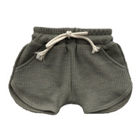 Haute qualité gaufré unisexe bébé à manches courtes pull ample classiques Shorts neutre enfants jouer tenue pour l'été