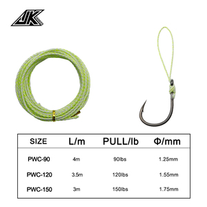 JK 90/120/150LB Luminous <span class=keywords><strong>PE</strong></span> Assist Line 7*7สแตนเลสลวดเหล็กสูง Stronger <span class=keywords><strong>8</strong></span> Strands <span class=keywords><strong>สาย</strong></span>ตกปลาสีเขียว - Product Image 4