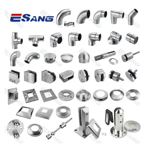 ESANG Inox Satin Balustrades Accessory Glass Bracket Spigot Clamp Stainless Steel Handrail Accessories Glass Railing SS Fittings