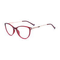 Montura de gafas Tr90 de nuevo diseño, montura de gafas ópticas de ojo de gato para mujer, montura de gafas ópticas de ojo de gato de la mejor calidad para mujer