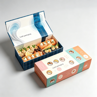 Boîte Cadeau Rigide Premium Écologique Recyclable Biodégradable pour Aliments et Sushi avec Fenêtre et Fermeture Magnétique Gaufrée