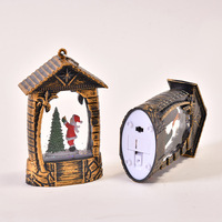 Dessin animé décorations de noël rempli d'eau cocotier maison veilleuse intérieur atmosphère lumineuse ornements pour décor
