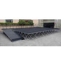 Scène modulaire pliable portable imperméable et antidérapante pour concert, événement, assemblage, démontable, mobile, en aluminium