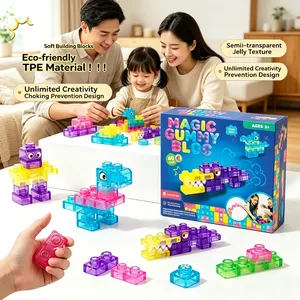 Bloques de Construcción de Gelatina Blanda, Juguete de Construcción de 40 Piezas, Juguetes Sensoriales Suaves y Elásticos para Niños y Adolescentes, Perfectos para Fiestas de Cumpleaños - Product Image 6