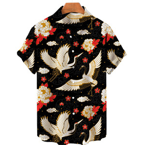 Chemise à manches courtes pour hommes, grande taille, imprimé chat, motif floral d'été, SMLXL2XL3XL4XL5XL - Product Image 5