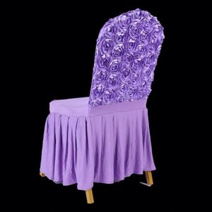 Nouveaux housses de chaise extensibles personnalisées 2023 en polyester avec jupe pour banquets - Product Image 2