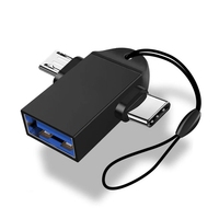 Adaptador OTG tipo C 2 en 1, adaptador Micro Usb a USB C, lector de unidad Flash para teléfono móvil, Conector de ratón, convertidor de Cable USB