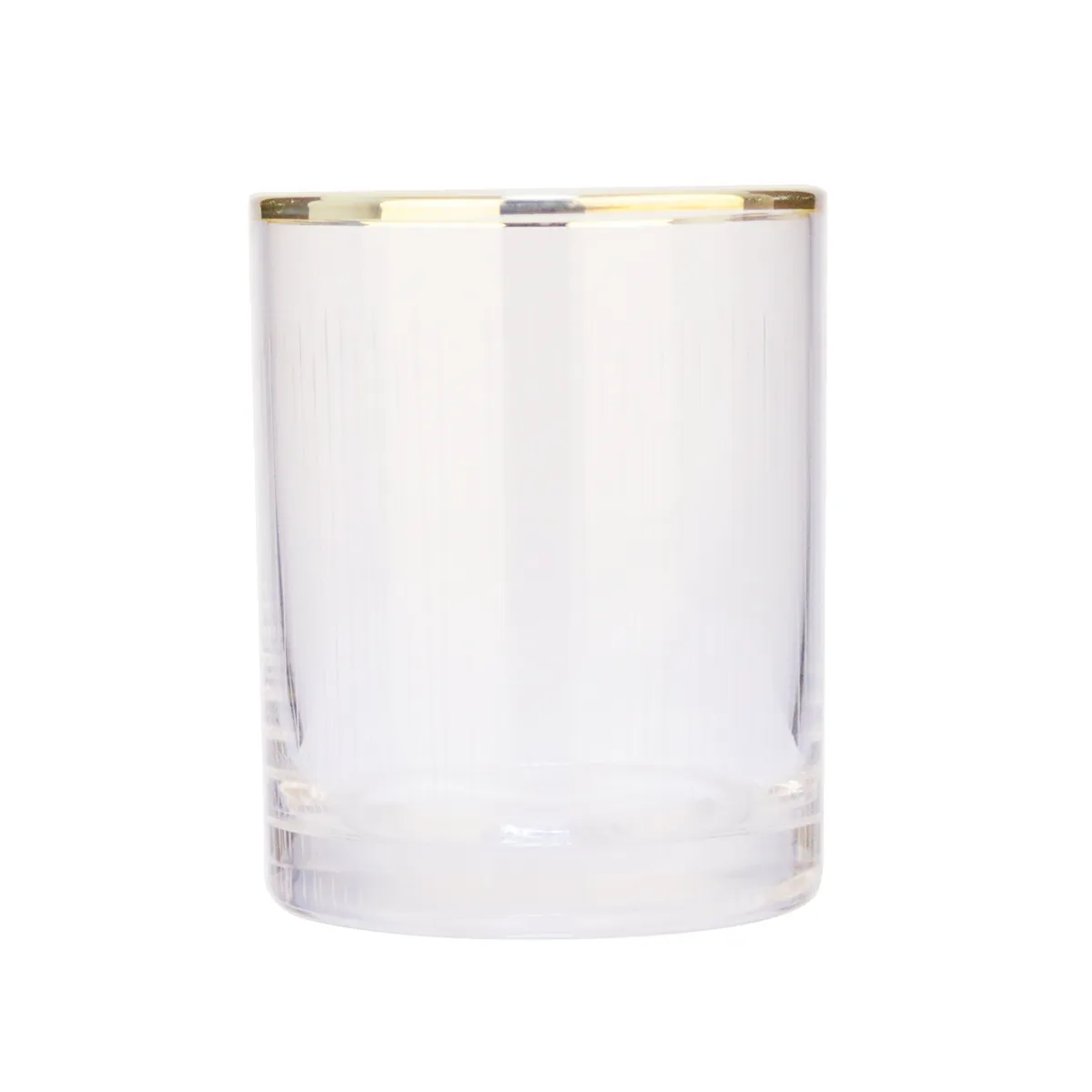 OEM Gold Rimmed Crystal Old Fashioned Tumbler Whiskey Glass Cup